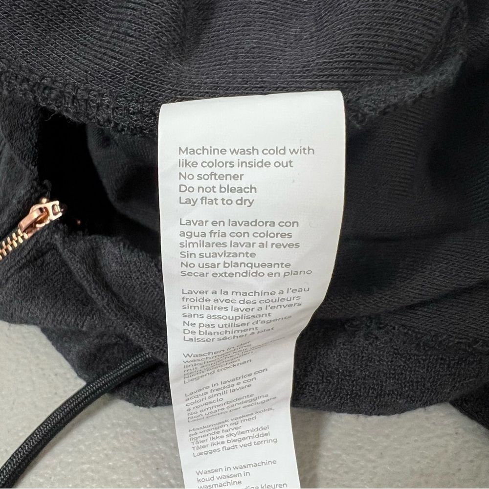 YITTY Terry Cloth Romper Size XL Black Hooded Zip Up Elastic Waist Athleisure - Picture 11 of 13